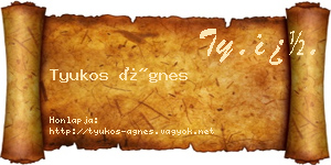 Tyukos Ágnes névjegykártya